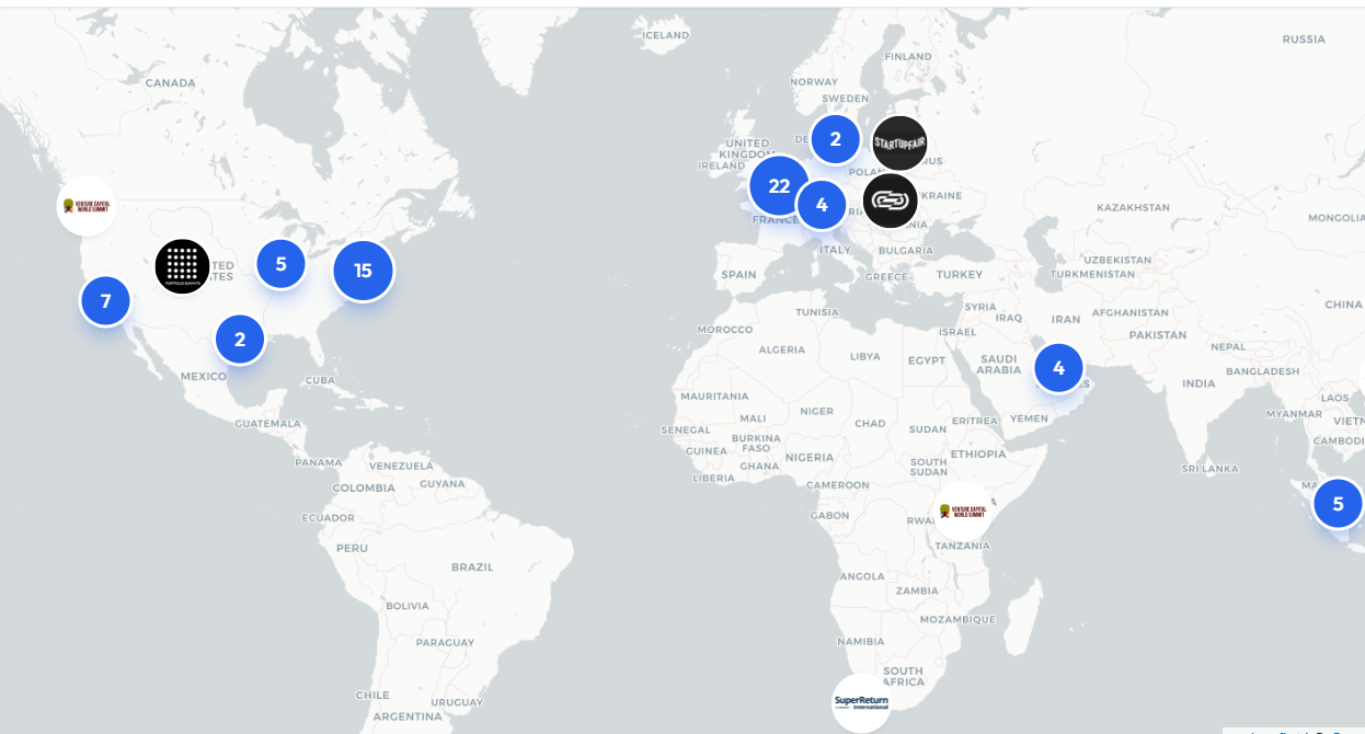 Capital Formation Events — global event map